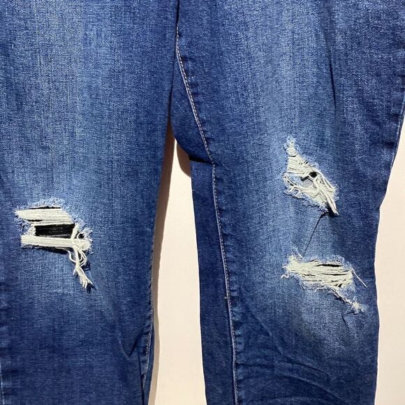 Old Navy Women's Distressed High Rise OG Straight Crop Midi Jeans Blue Size 16 - Picture 3 of 12